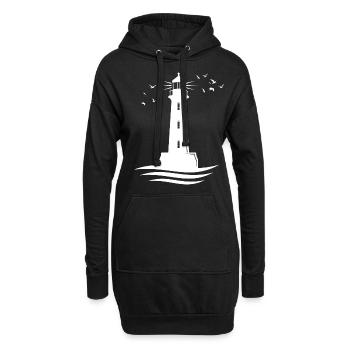 Goélands de phare Mer Baltique Côte de la mer du Nord - Sweat-shirt à capuche long Femme - noir - Devant