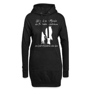 Pferd und Reiter laufen zusammen Reitersprüche - Hoodie-Kleid - Schwarz - Vorne