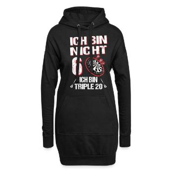 Dart Ich bin nicht 60 ich bin Triple 20 Geburtstag - Hoodie-Kleid - Schwarz - Vorne