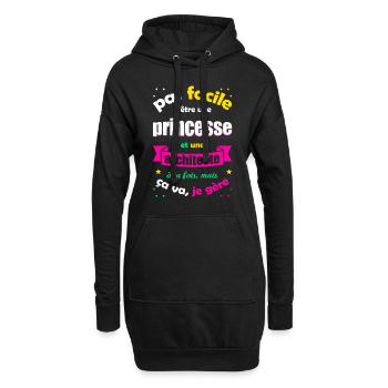 PRINCESSE ET ARCHITECTE - Sweat-shirt à capuche long Femme - noir - Devant