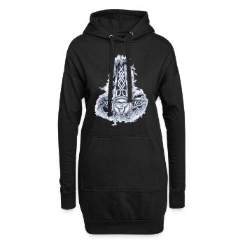 Thors Hammer bei Stavros_ink32 - Hoodie-Kleid - Schwarz - Vorne