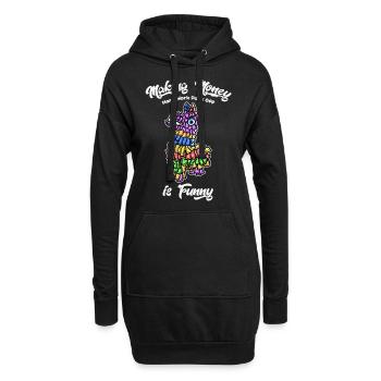 making money is funny by haka - Hoodie-Kleid - Schwarz - Vorne