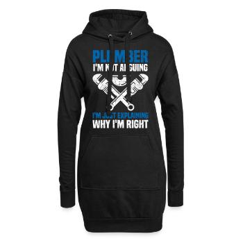 Dictons de plombier - Sweat-shirt à capuche long Femme - noir - Devant