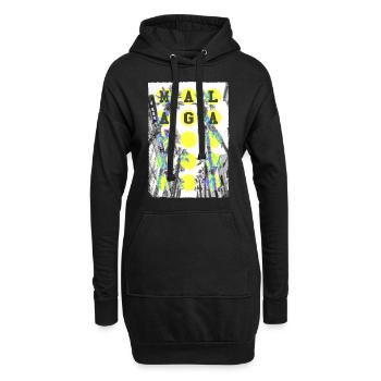 Malaga Spanien Stadt Skyline Heimat Liebe Urlaub - Hoodie-Kleid - Schwarz - Vorne