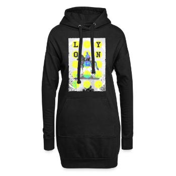 Lyon Frankreich Stadt Skyline Heimat Liebe - Hoodie-Kleid - Schwarz - Vorne