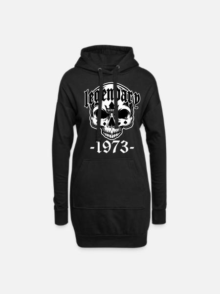 Farben änderbar | Legendär seit 1973 - Hoodie-Kleid - Schwarz