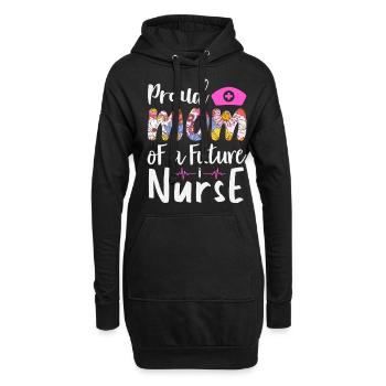 Idée cadeau de mère pour la fête des mères Meilleure mère - Sweat-shirt à capuche long Femme - noir - Devant