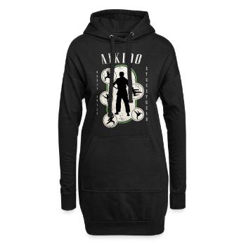 Aïkido Arts Martiaux Arts Martiaux Combattant Vintage Rétro - Sweat-shirt à capuche long Femme - noir - Devant