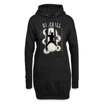 Baseball Baseballspieler USA Sport Vintage Retro - Hoodie-Kleid - Schwarz - Vorne
