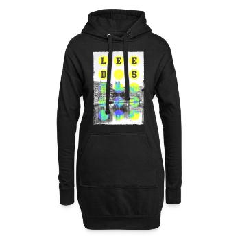Leeds Angleterre Royaume-Uni City Skyline Home Love - Sweat-shirt à capuche long Femme - noir - Devant