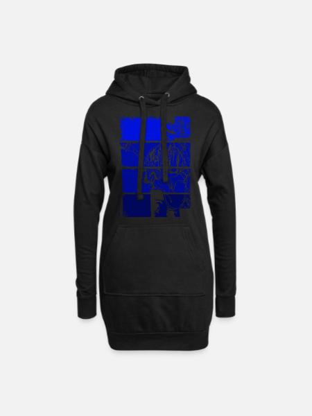 Blues Gitarrist Bluesmusik - Hoodie-Kleid - Schwarz