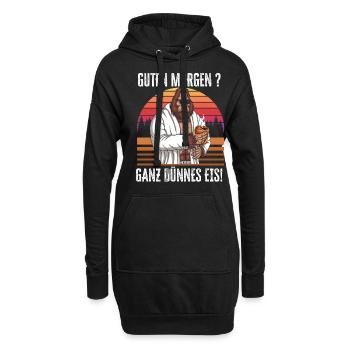 Guten Morgen - Ganz dünnes Eis Spruch Kaffee - Hoodie-Kleid - Schwarz - Vorne