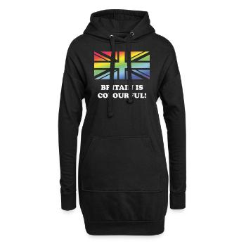 Großbritannien ist bunt! (Union Jack, Großbritannien) - Hoodie-Kleid - Schwarz - Vorne
