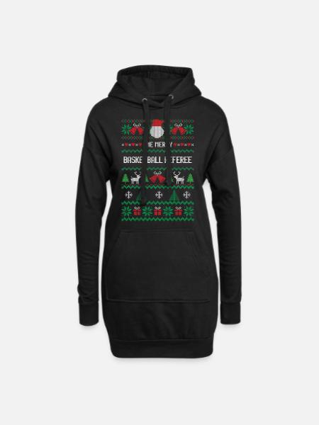 Ein fröhlicher Basketball-Schiedsrichter - Hoodie-Kleid - Schwarz