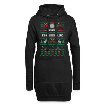 Un joyeux commis à l’information - Sweat-shirt à capuche long Femme - noir - Devant