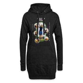 Golf Golfen Golfspielerin Sport Hobby Club Vintage - Hoodie-Kleid - Schwarz - Vorne
