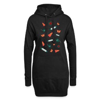 Assortiment de feux d’artifice - Sweat-shirt à capuche long Femme - noir - Devant