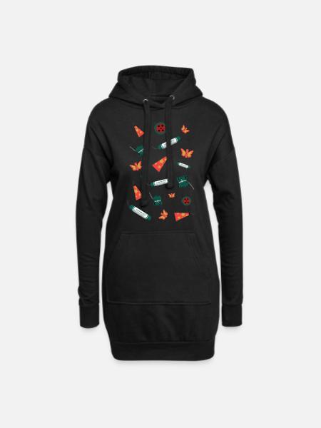 Feuerwerk Sortiment - Hoodie-Kleid - Schwarz