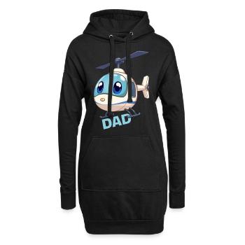 Helikopter Vater Papa Väter Helicopter Eltern Dad - Hoodie-Kleid - Schwarz - Vorne
