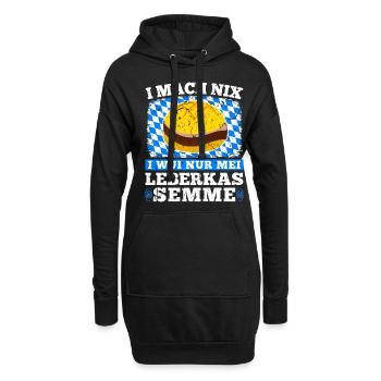 Bayrisch Leberkas Liebhaber Bayern Leberkas - Hoodie-Kleid - Schwarz - Vorne