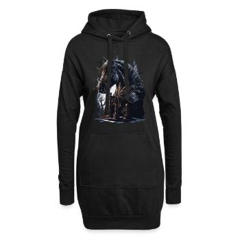 Cheval d’échecs chevalier - Sweat-shirt à capuche long Femme - noir - Devant