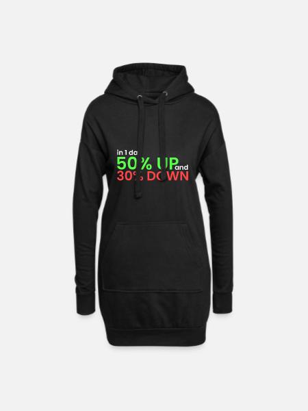 innerhalb von 1 Tag 50% gestiegen, 30% gefallen - Hoodie-Kleid - Schwarz