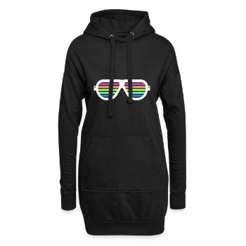 neon party - Hoodie-Kleid - Schwarz - Vorne
