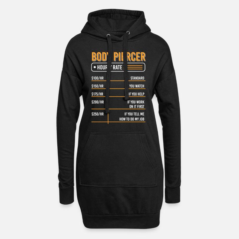 Profession Piercing Piercing Studio - Hoodie Dress - black