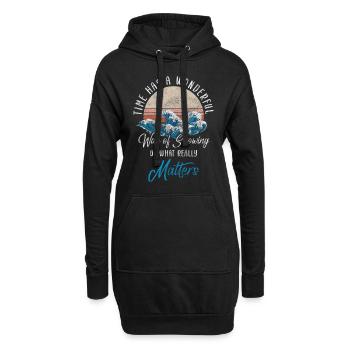 Uhr Leben Kunst - Hoodie-Kleid - Schwarz - Vorne
