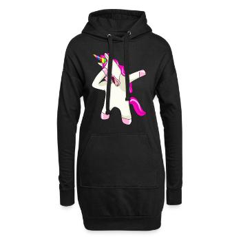 Einhorn Dab Dabbing Unicorn - Hoodie-Kleid - Schwarz - Vorne