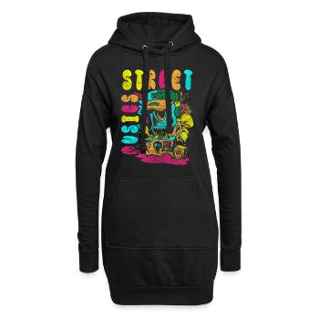 Graffiti Urban Sketch Art Design - Hoodie-Kleid - Schwarz - Vorne