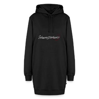 Schwesterherz - weiss - Hoodie-Kleid - Schwarz - Vorne