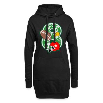 Fußball 8. Geburtstagsparty Nummer 8 - 8 Jahre - Hoodie-Kleid - Schwarz - Vorne