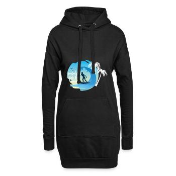 Surf surfeur wave rider wave wave planche de surf - Sweat-shirt à capuche long Femme - noir - Devant