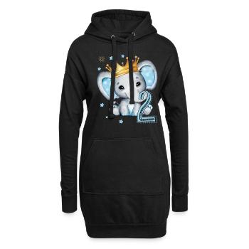 Kinder Geburtstagsgeschenk 2 Jahre Junge - Hoodie-Kleid - Schwarz - Vorne