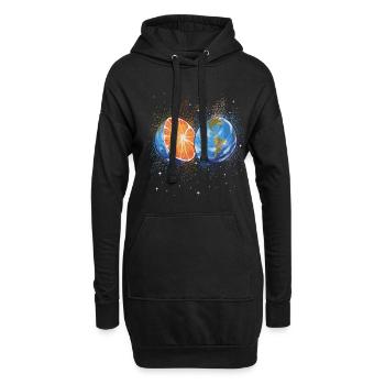 Summer Splashing Orange Earth - Hoodie Dress - black - Front