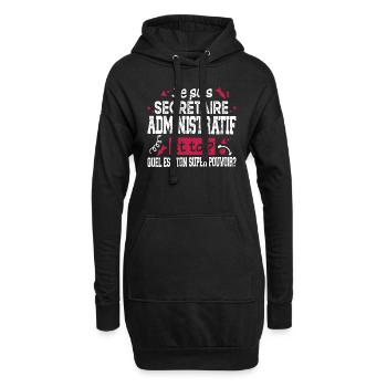 Secrétaire Administratif Super Pouvoir Cadeau - Sweat-shirt à capuche long Femme - noir - Devant