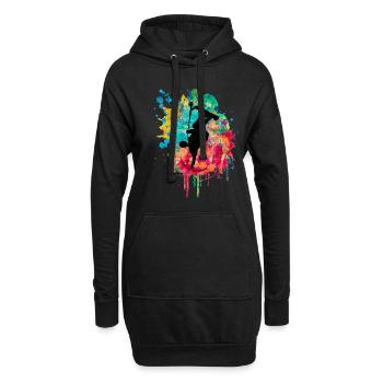 stuntscooter kickscooter Roller Tretroller eroller - Hoodie-Kleid - Schwarz - Vorne