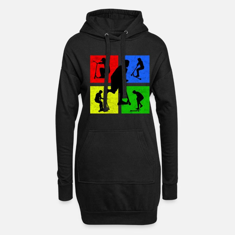 stuntscooter kickscooter Roller Tretroller - Hoodie-Kleid - Schwarz