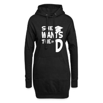 Cadeau de doctorat de doctorat - Sweat-shirt à capuche long Femme - noir - Devant