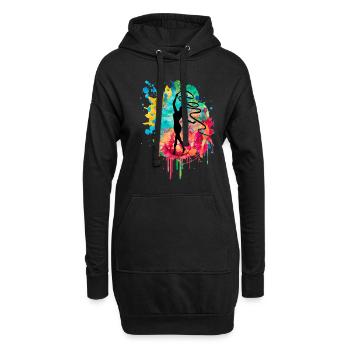 Gymnastique et gymnastique - PopArt Style - Sweat-shirt à capuche long Femme - noir - Devant
