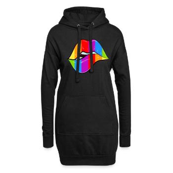 Rainbow - Hoodie Dress - black - Front