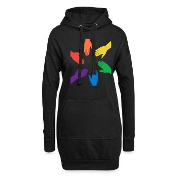 Arc-en-ciel - Sweat-shirt à capuche long Femme - noir - Devant