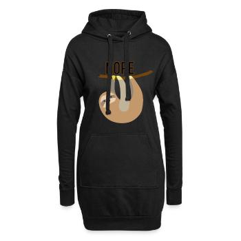 Sloth - Hoodie-Kleid - Schwarz - Vorne