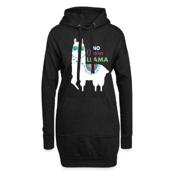 Lama - Hoodie-Kleid - Schwarz - Vorne