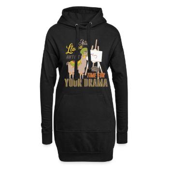 Lama - Hoodie-Kleid - Schwarz - Vorne