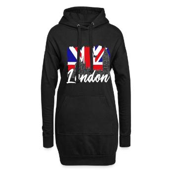 London - Hoodie-Kleid - Schwarz - Vorne