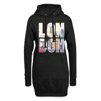 London - Hoodie-Kleid - Schwarz - Vorne