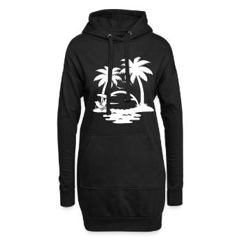 Palmen - Hoodie-Kleid - Schwarz - Vorne