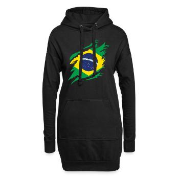 Brasilien Flagge Brasilianische Fahne Südamerika - Hoodie-Kleid - Schwarz - Vorne